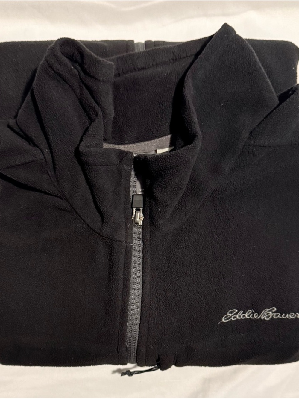 Eddie Bauer Men's Big & Tall 3XL Fleece Black Vest Full Zip &Front Pockets